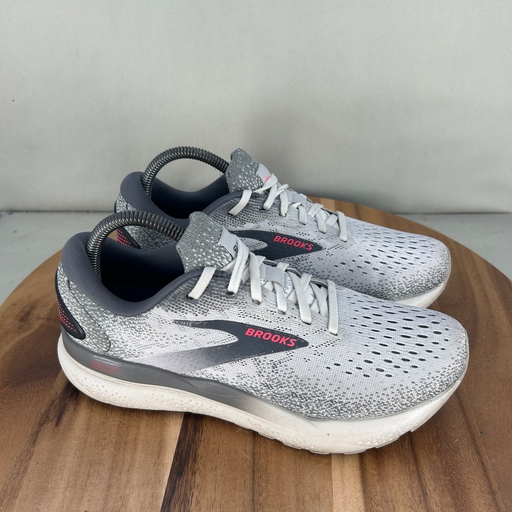 Brooks Ghost 16 Womens Running Shoes Grey Pink 1204071B006 Size 8.5 B